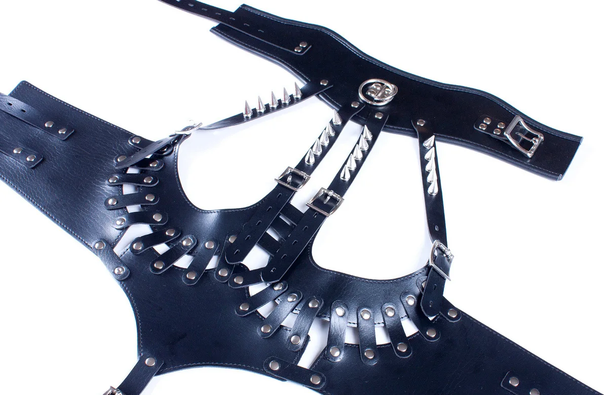 Erotic Black Open-Crotch Queen Outfit Training Sexy Bodysuit Tight Restraint Harness Bondage Garment Adjustable Couple Sex BDSM - Image 5
