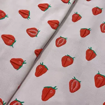 Jahodová dopaminová žakárová tkanina Polyester Vysoce kvalitní dámské šaty Zavazadla Kytice Balení Dekorace Designer DIY Látka 8 nejlepší prodej rajčatová tkanina - №4