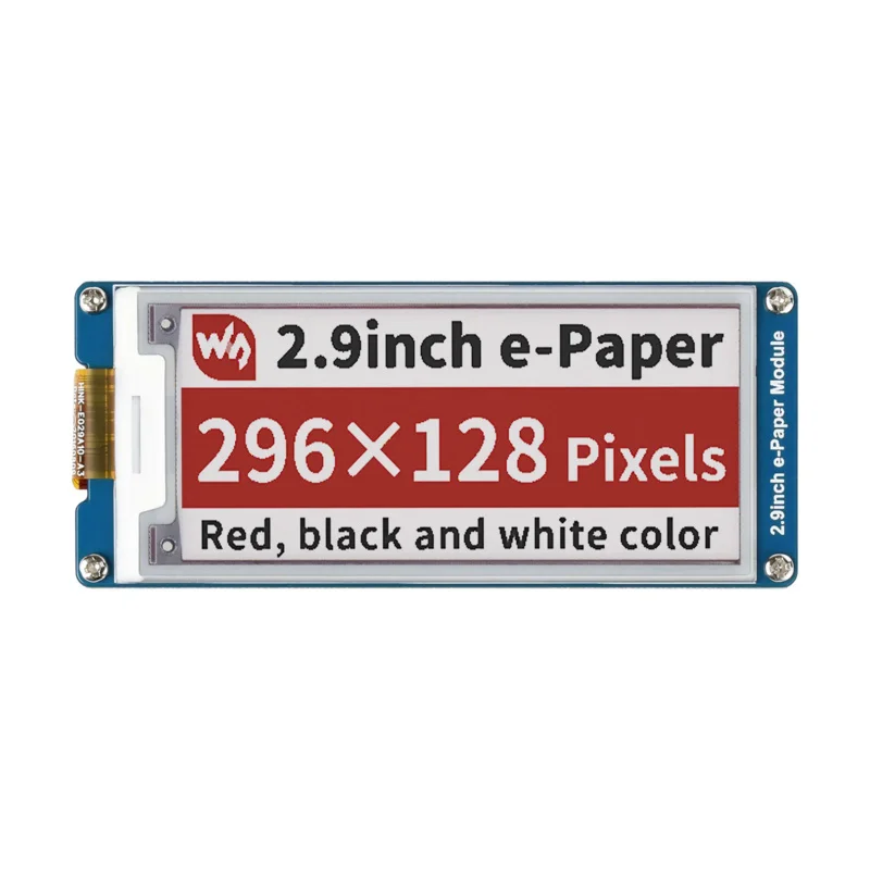 Waveshare 296x128 2.9inch E-Ink display red/white/black three-color e-paper SPI interface for Raspberry Pi/STM32 3.3V/5V