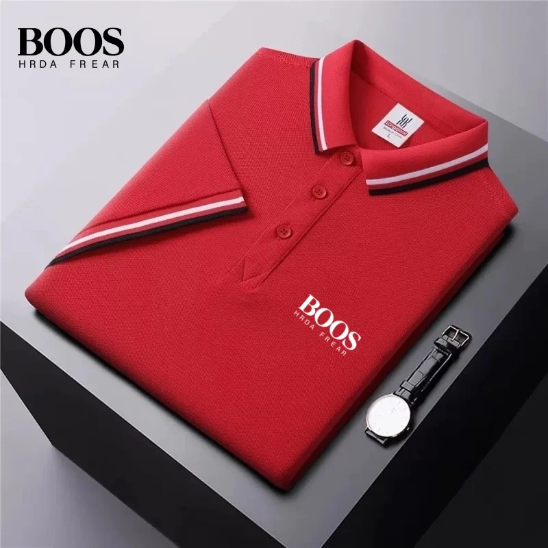 Summer men's high-quality short sleeved polo shirt new fashionable, casual, breathable and cool top