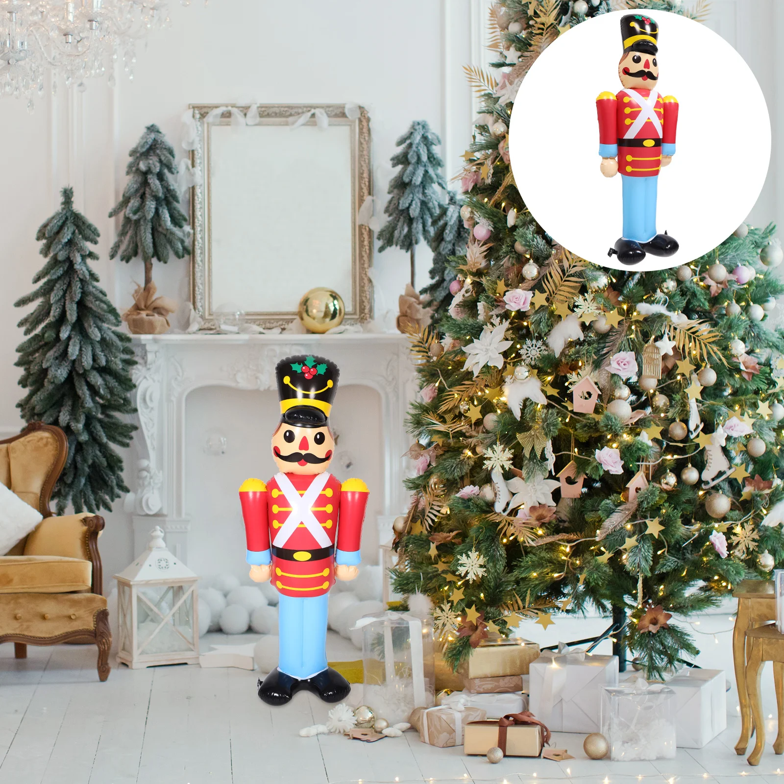 

Inflatable Christmas Decorations Props Xmas Garden Sentinel Holiday Figures Nutcracker Soldier