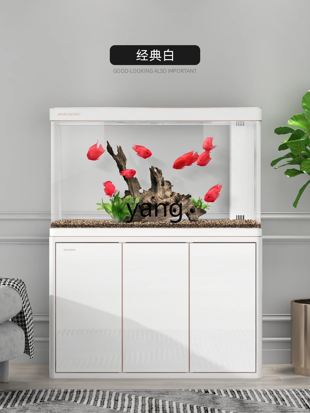 LTT living room household hot bending ultra-white glass large aquarium curved bottom filter arowana tank