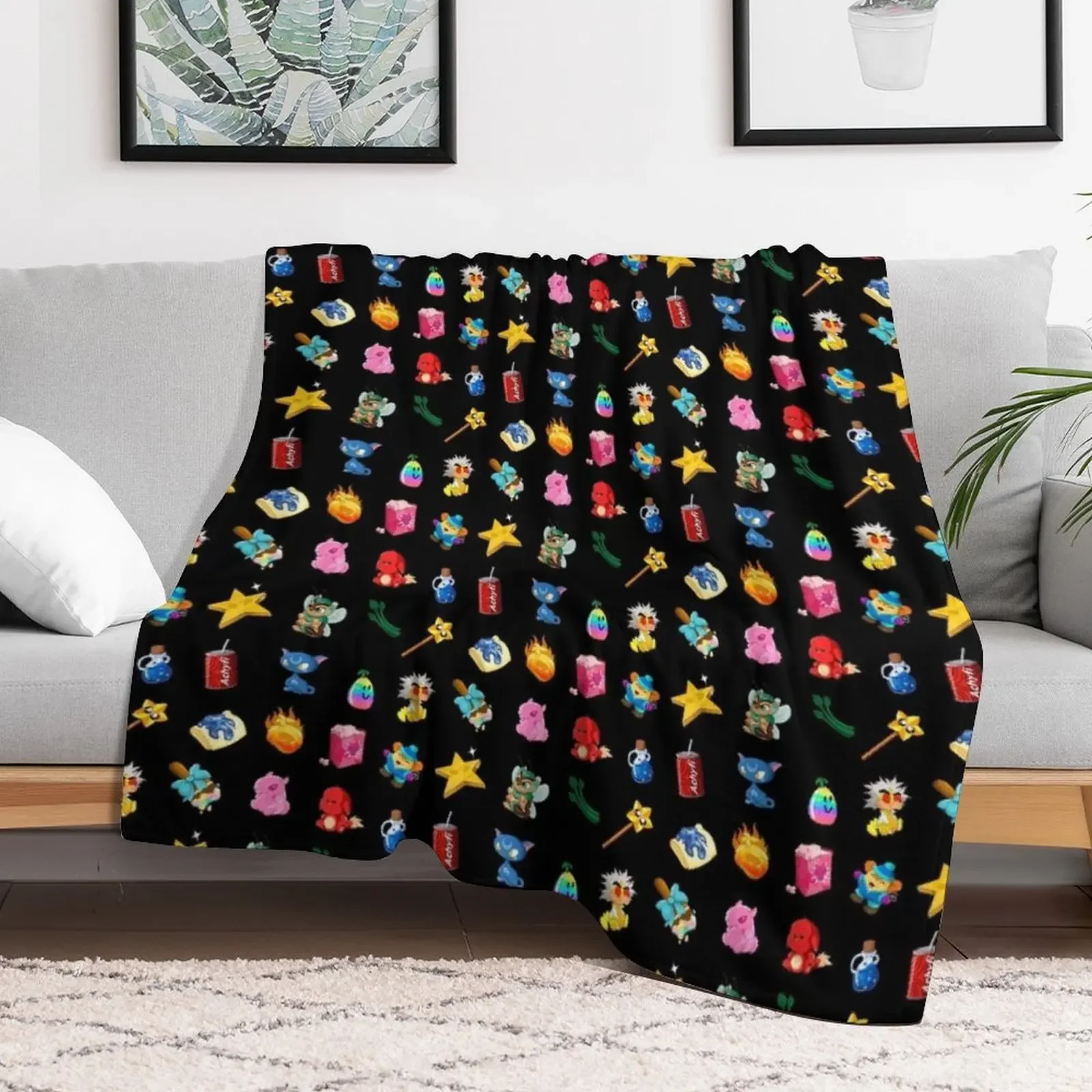 Custom Neopets Items Throw Blanket Shaggy Furry Soft Blanket For Bedroom Living Room