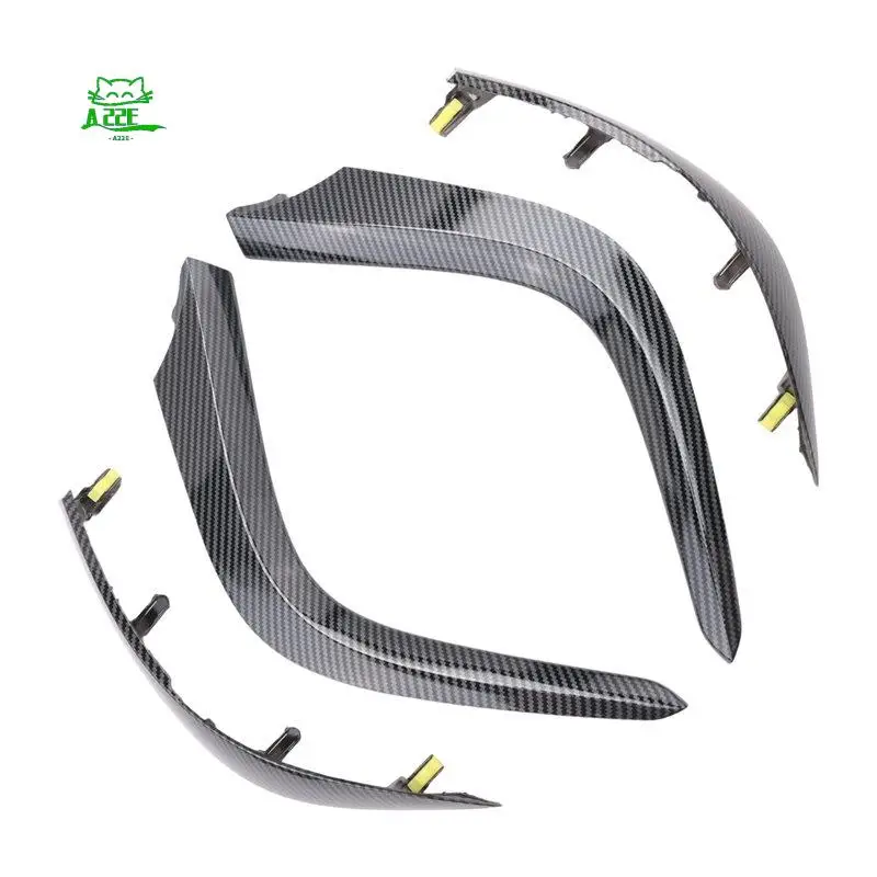 A22E-1Set Car Dashboard Air Vents Trim Strip Parts For Toyota Corolla Altis 2007-2013 Air A/C Outlets ABS Carbon Fibre Trim Cove