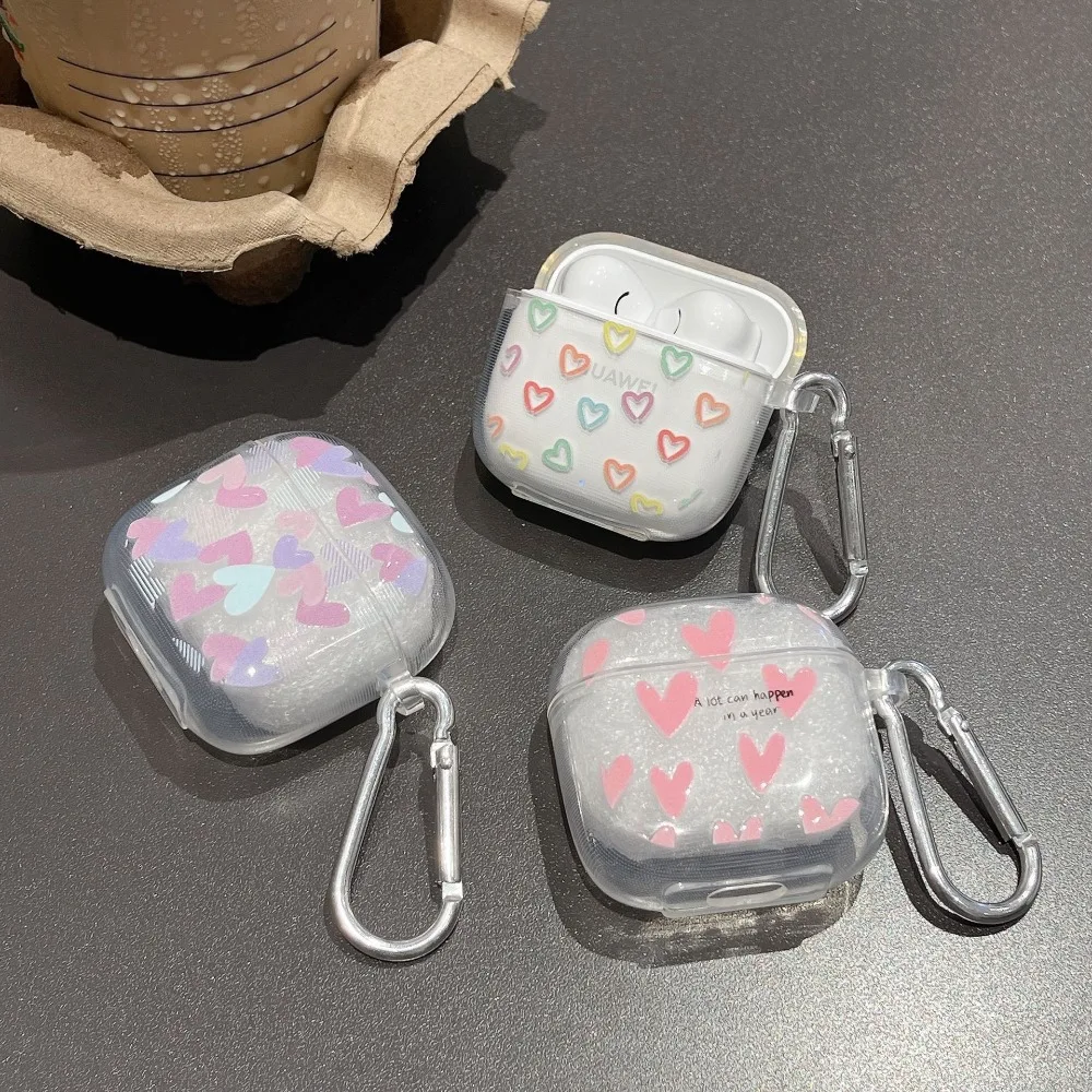 

Lovely Portable Earphone Protective Case Soft Transparent PVC Dustproof Shockproof Earphone Shell Cover for HUAWEI FreeBuds SE2