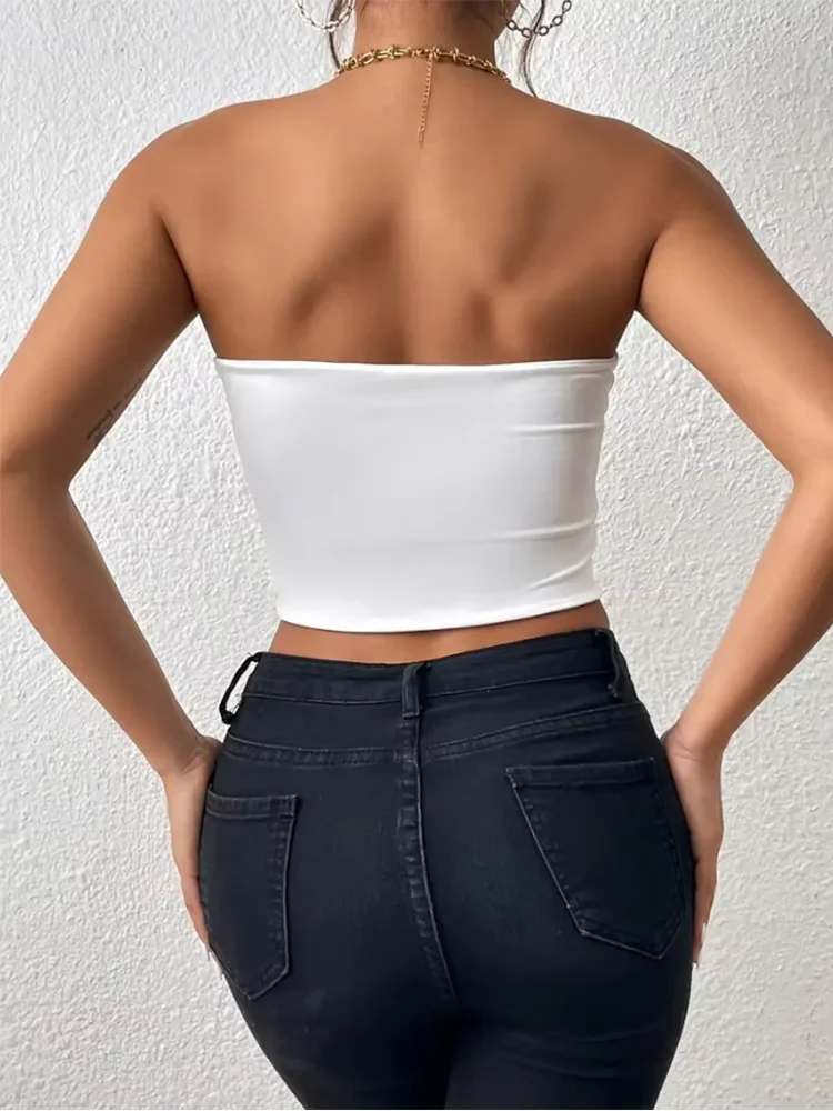 SOLLINARRY Sexy Bodycon Crop Tube Top