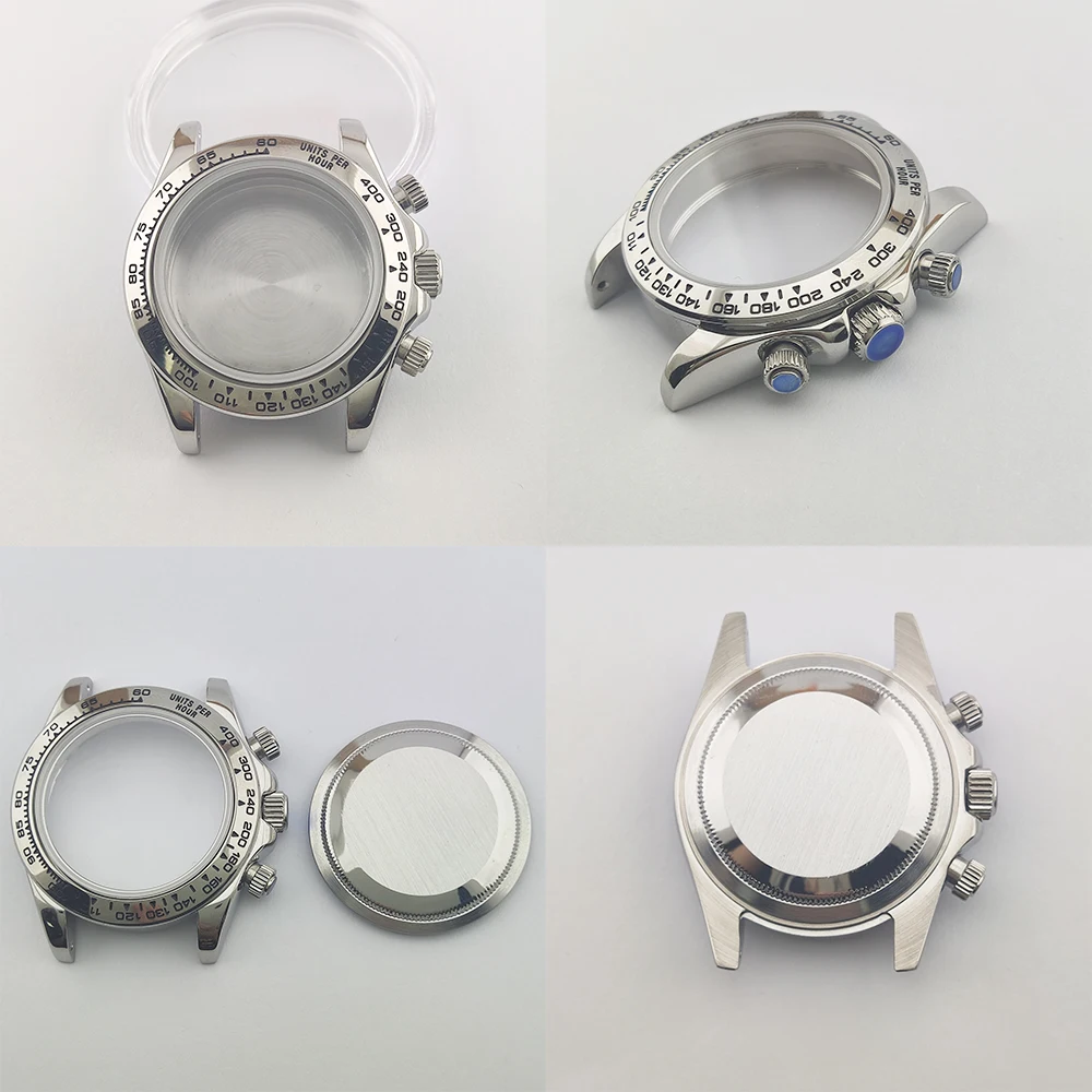 39mm Watch Case VK63 Watch Case Stainless Steel Sapphire Glass Waterproof Case Quartz VK63 Watch Case Suitable For VK63 Movement