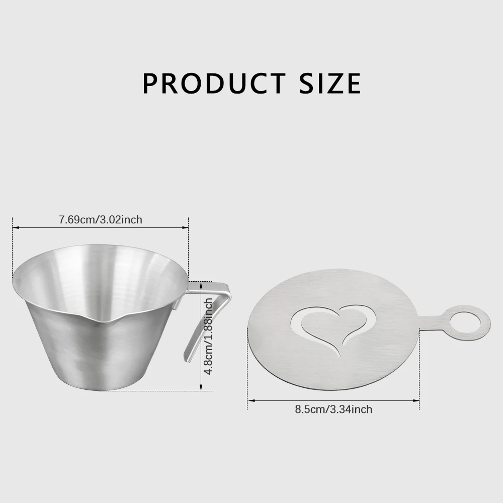 Espresso Measuring Cup With Scale Espresso Shot Cup Stainless Steel Pouring Cup With Handle Coffee Bean Weighing Tool