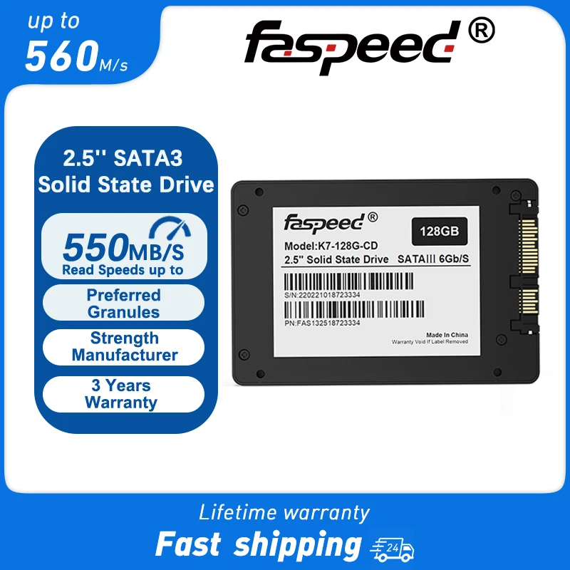 Faspeed 1 TB SSD 512GB Sata 3 Laptop Solid State Drive 128GB 256GB Hard Disk Disc 2.5 Sata3 Hd 1TB SSD 256 512 GB For Desktop PC