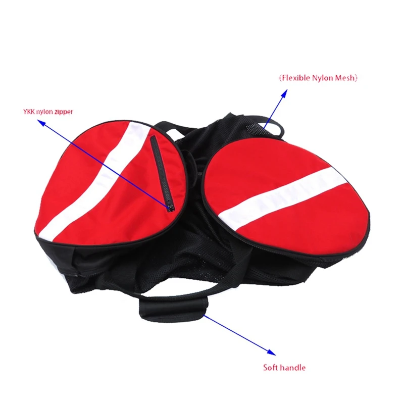 Diving Mesh Bag Nylon Snorkeling Equipment Fins Storage Carrying Tote Outdoor Beach Travel Swimming Organizing Pouch