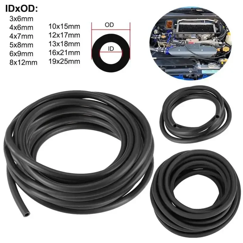 Black Nitrile Rubber Fuel Hose ID3mm~19mm Length 1meter/3meter Smooth Nitrile Rubber Hose for S Delivery Carburetor Pipe