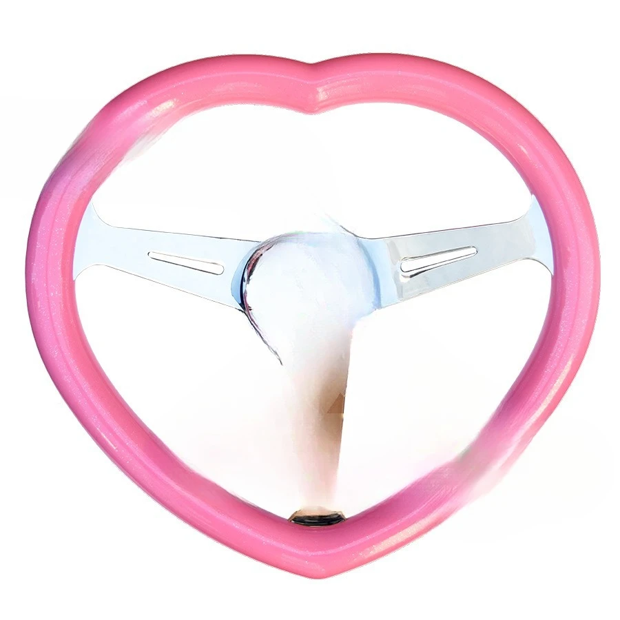 Modified pink love steering wheel