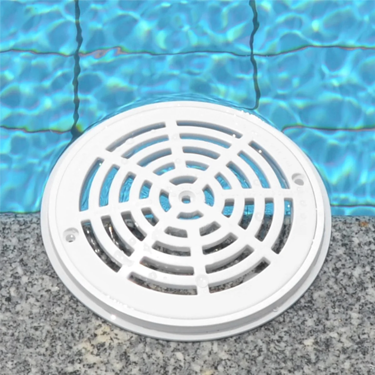 8Inch Pool Main Drain Cover the Top Grate Bottom Mounting Plates White Replacement Pool Drain Cover Pool Outlet Cover