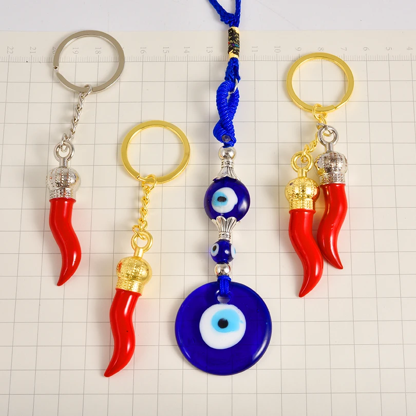 1Pc Creative Korean Styles Women Vegetable Lucky Horn Chilli Pendant Keychain Italian Cornicello Red Pepper Men Trinkets Jewelry - view 3