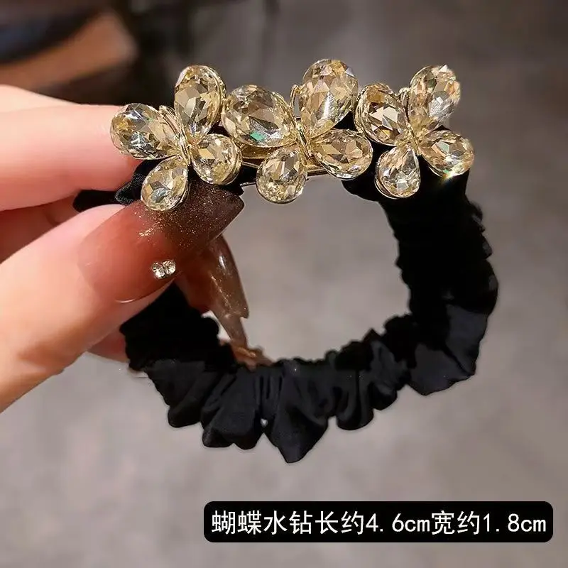 

Classy colorful butterfly hair tie women's fashion diamond ponytail headband k-styleeasiest for match ball headband