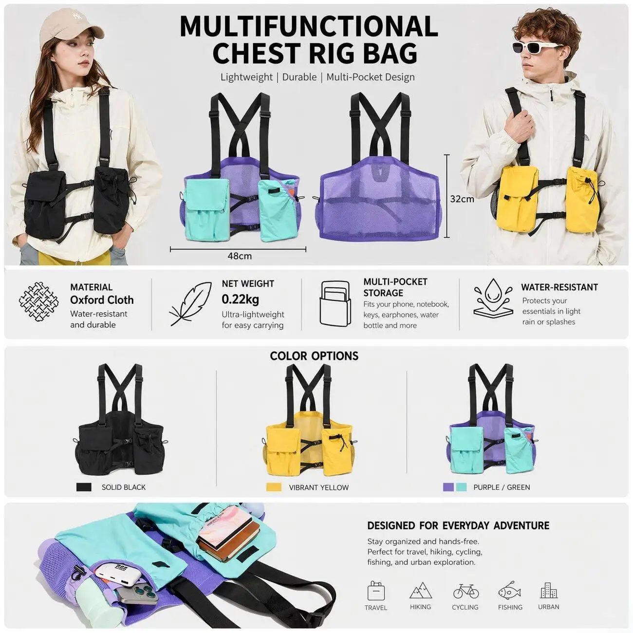 Summer Outdoor Hikin Rock Climbin Sports Breathable Mesh Multifunctional Vest For Men And Women, Lihtweiht Mountaineerin