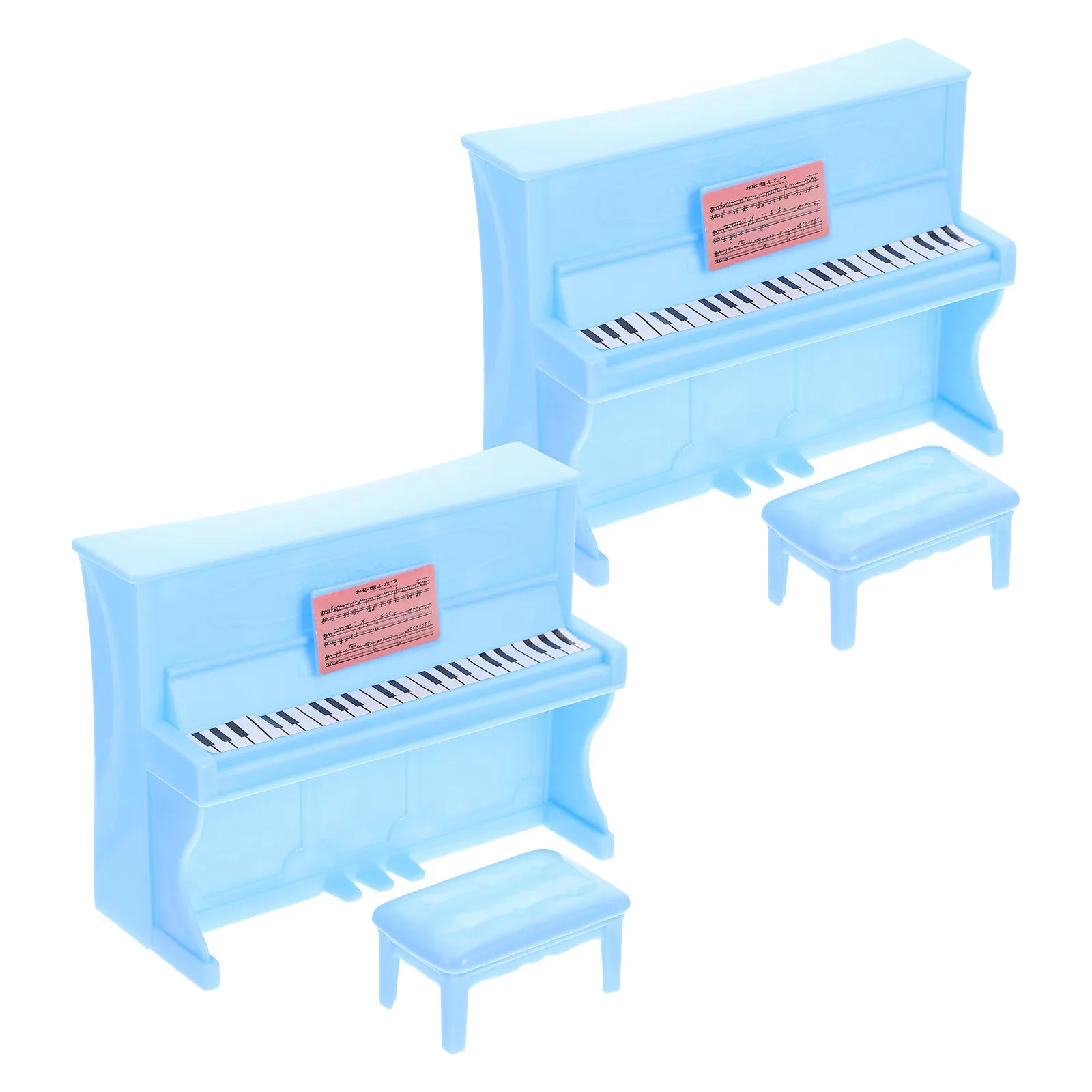 

2Sets Miniature Piano with Chair Premium Mini House Ornament for Dollhouse Decor Micro Landscape DIY Tabletop Scene Layout Prop