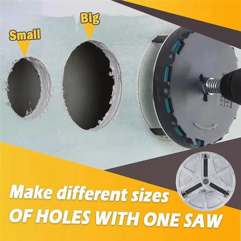 AEE6-Adjustable Hole Saw Metal Drill Hole Circular Size Tool For Wood Plastic Water Pipes