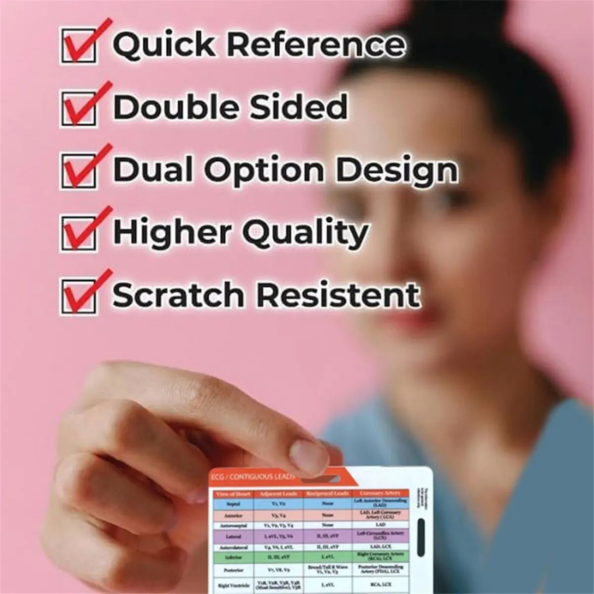 A20I STEMI 12 Lead Tool Horizontal Reference Badge ID Card,EGG Contiguous Leads Measurement Household Tool