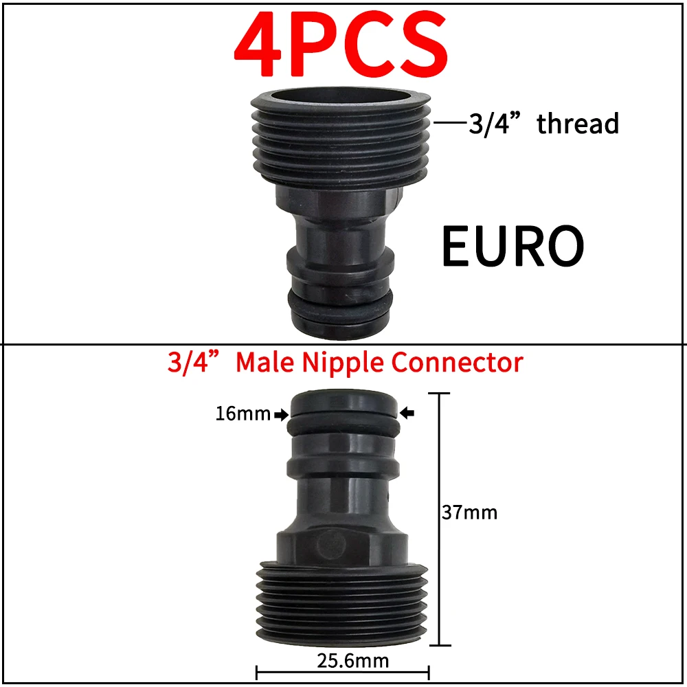 Garten-Wasserhahn-Adapter, Schnellanschlüsse, 1/2 Zoll, 3/4 Zoll, Tropfbewässerung, Wasserverteiler, Innengewinde, Außennippelverbindung, 1/4 Zoll Schlauch – Detail 10