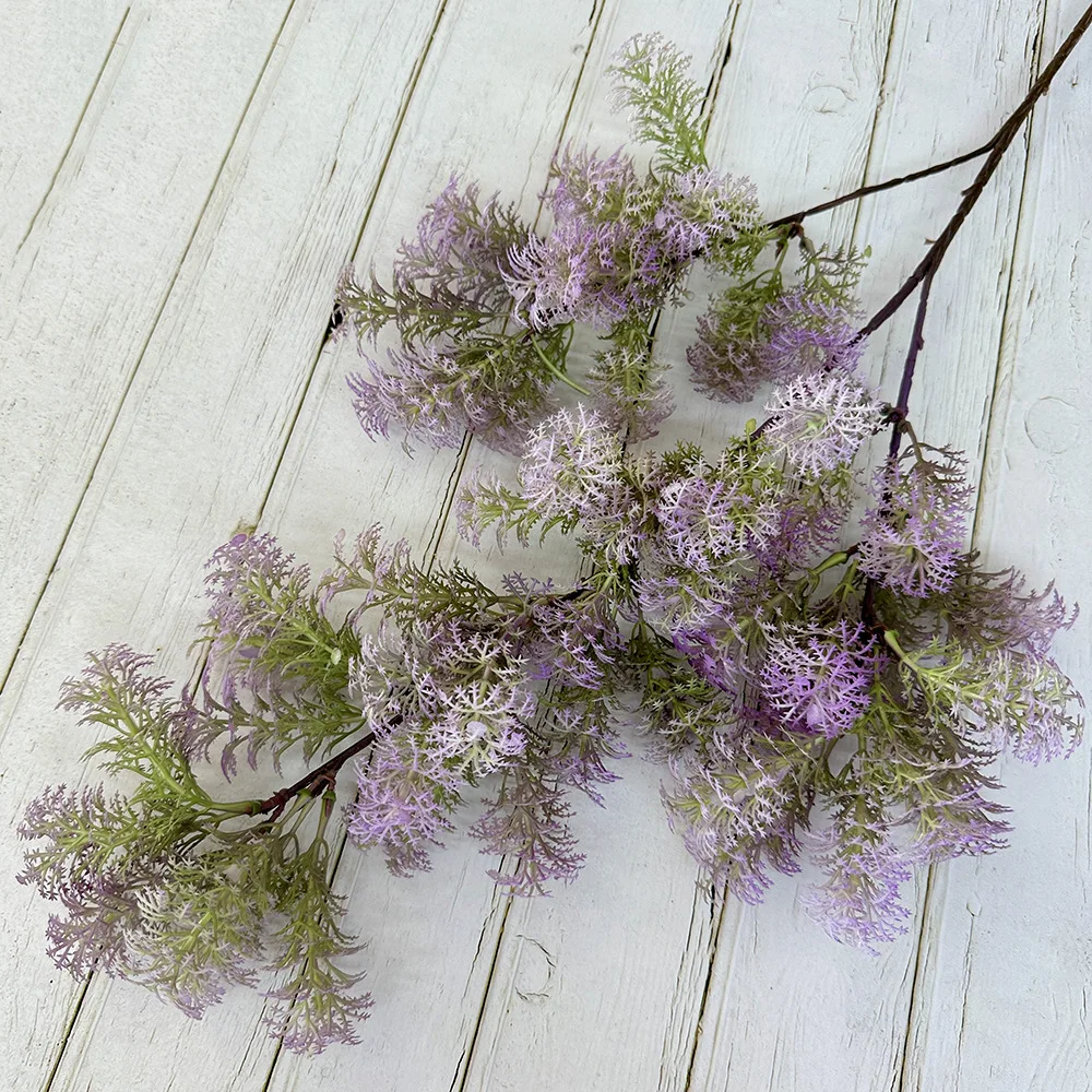 5 Stück Künstliche Blumen, Kieferngras, Plastikpflanzen, Garten-Hochzeits-Hintergrunddekoration, Künstliche Nebelblumen, Heimdekoration, Party-Blumen – Detail 7