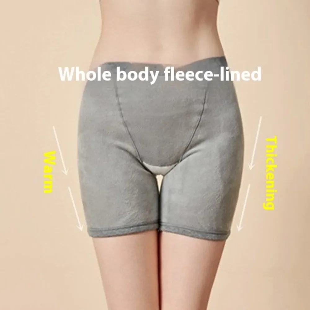 Women\'s Thermal Underwear Thickened Fleece Shorts Winter Safety Anti-light Warm Hot Boxers Middle-aged Elderly Underpants Pants