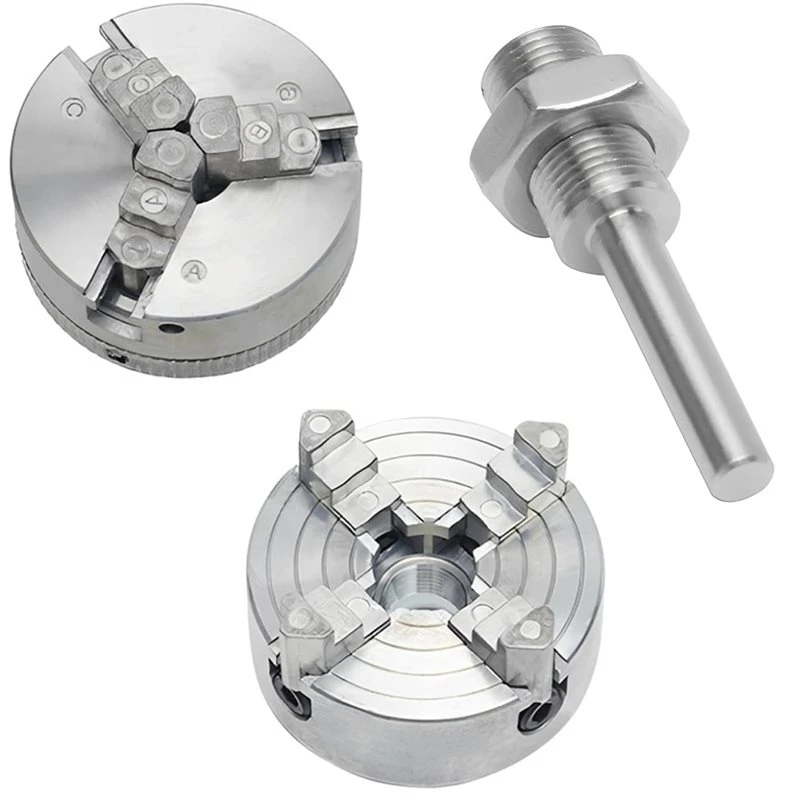 DTA4-Connecting Rod Included 4 Jaw Lathe Chuck, Zinc Alloy Optional Clamp For Mini Metal Lathe Accessory