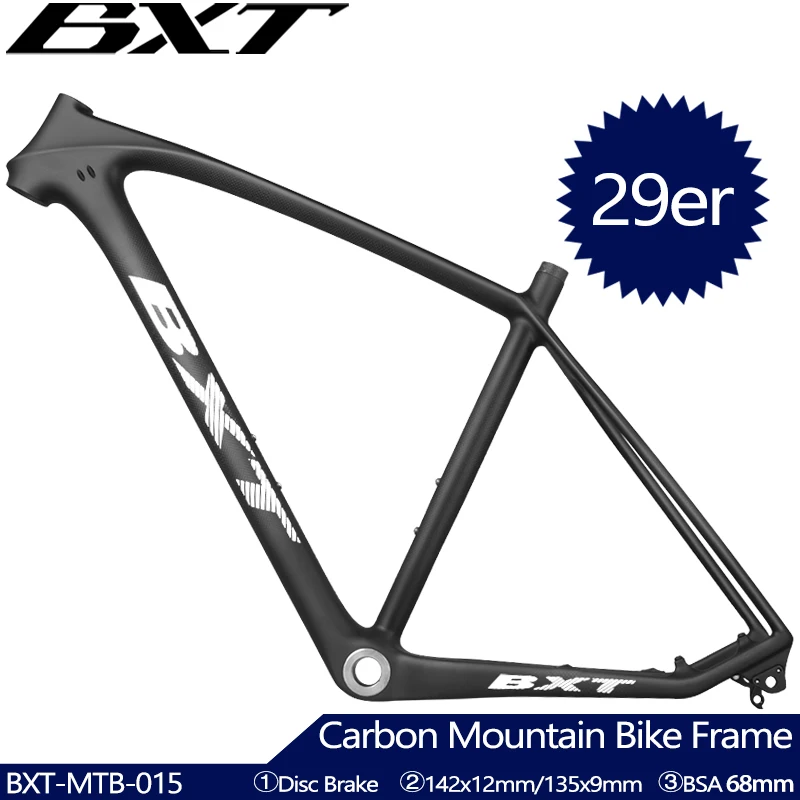 Full Carbon MTB Frame 29er Hard tail 160mm Disc Brake Mountain bike Frame Fit for 142*12mm/135*9mm Hub cross country MTB Frame