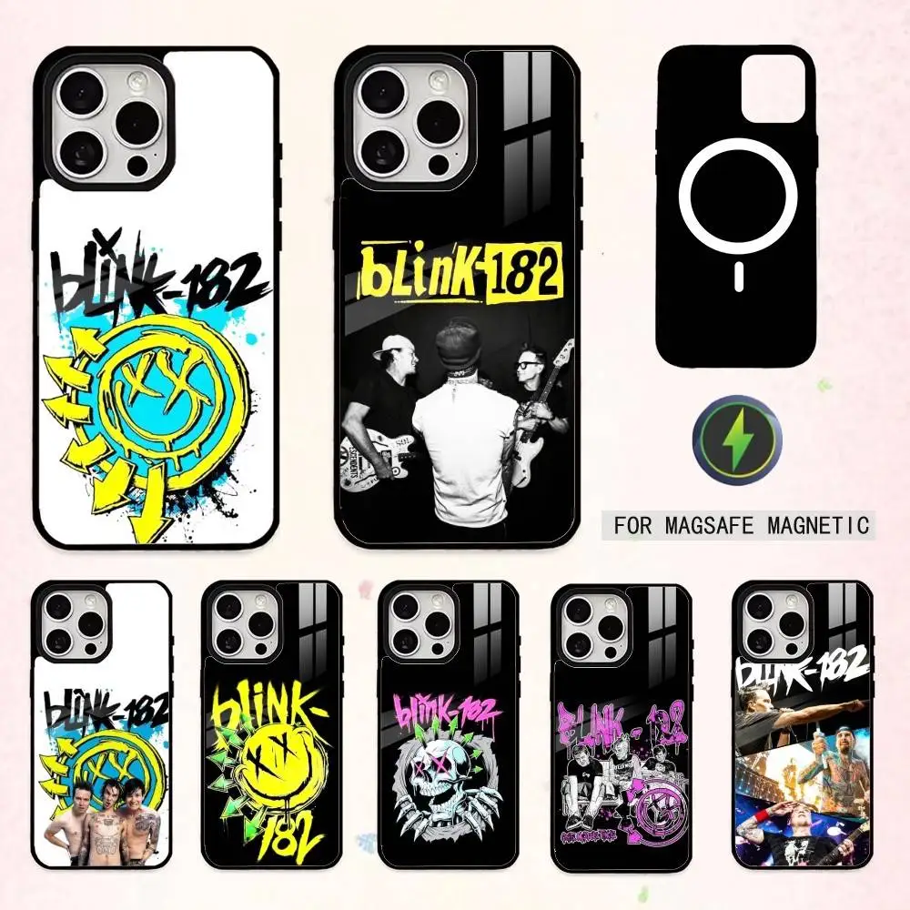 

Punk B-Blink-182 B-Band Phone Case For iPhone17,16,15,14,13,12,11 Plus,Pro Max Magnetic For Magsafe Wireless Charging