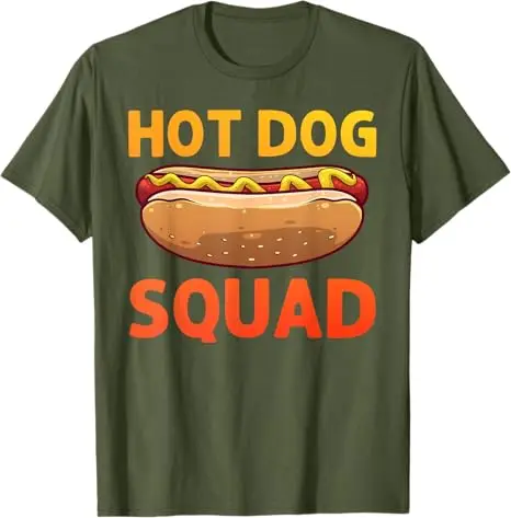 Hot Dog Squad Cool Hotdog Outfit for Men Women Adult Hotdog Lover Foodie T-Shirt Novelty Gift Christmas Holiday Clothes Y2k Tees