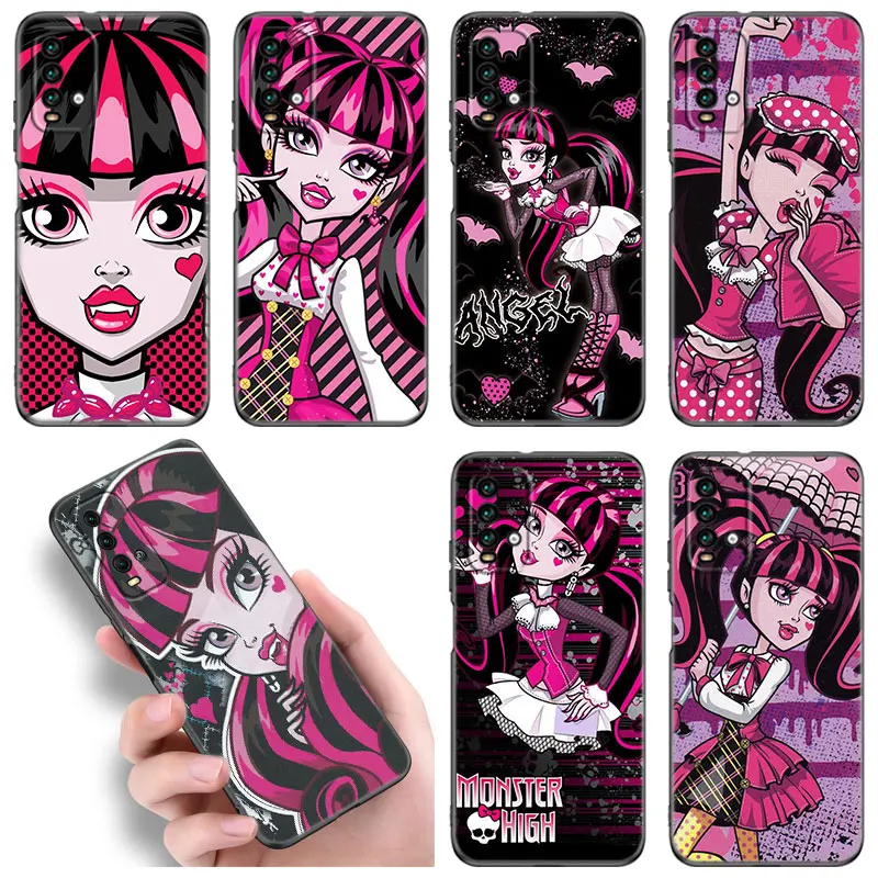 Anime High School Girl Phone Case For Xiaomi Redmi Note  5 6 7 K40 K60 Pro 7A 8A 9A 9C 9i 9T 10A 10C 12C A1 A2 Plus Black Cover