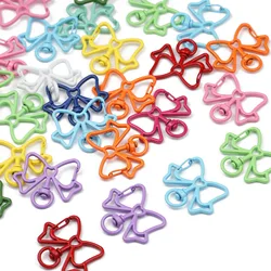 3/6/9pcs Bow tie shape Snap Hook Colorful Lobster Key Clasps Dolls/Label Connector Baking Paint For Jewelry Making DIY Findings