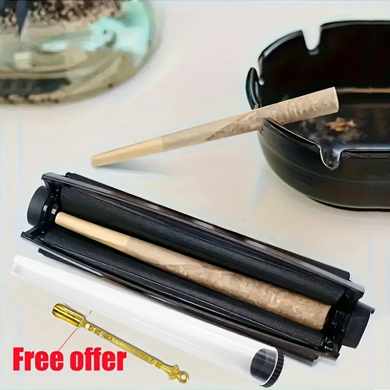 Portable Plastic Manual Cigarette Rolling Machine, Tobacco Filler, Handheld Tobacco Roller Tool for Home and Office Use