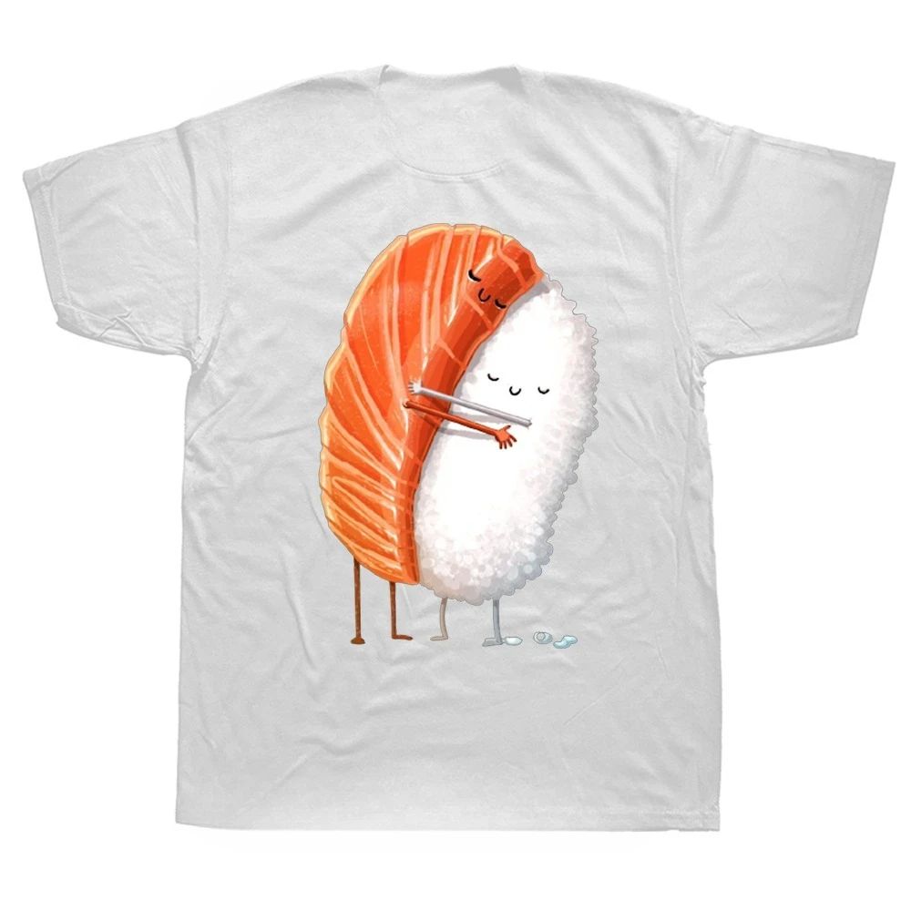 Camisetas divertidas para fiesta familiar, ropa informal de algodón con gráfico de estilo veraniego de abrazo de Sushi de Tokio, camiseta de manga corta para regalos de cumpleaños