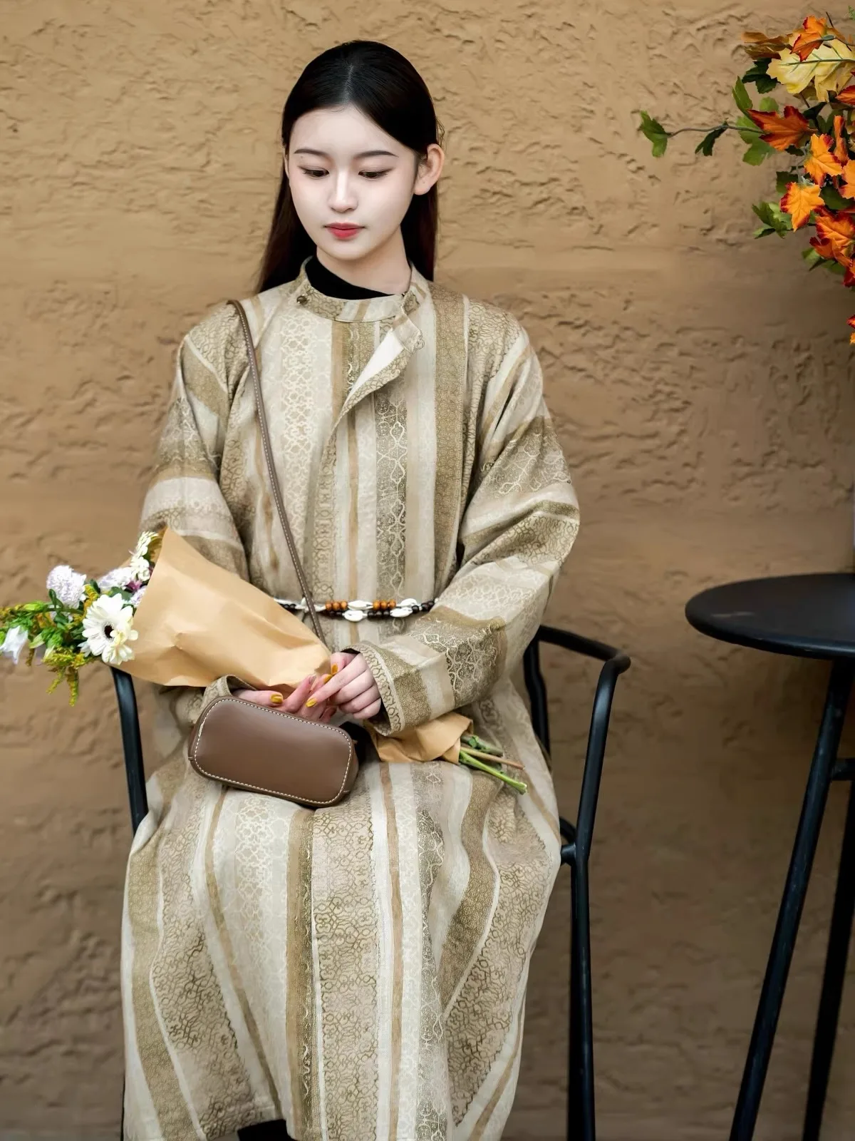 

Женский халат Nanan Flavor White Dew из чистого хлопка с принтом и воротником-стойкой, на четыре часа, весна-осень, модная модель