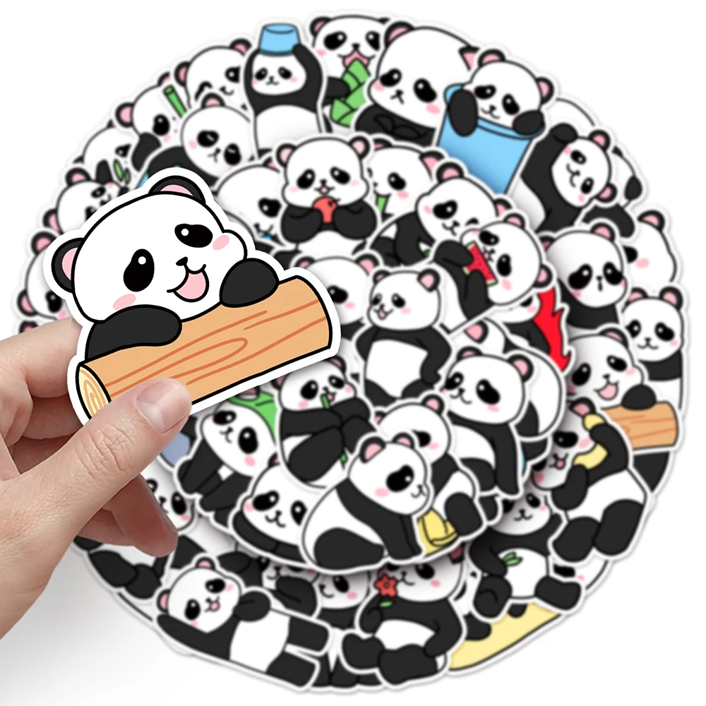 10/30/50 قطعة Kawaii الباندا الكرتون ملصقات الحيوان الكتابة على الجدران الشارات Skateboard بها بنفسك لوح التزلج مذكرات الهاتف لطيف مقاوم للماء الكتابة على الجدران ملصق لعبة
