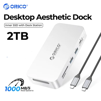 ORICO DataLink PSSD 외장 SSD 도킹 스테이션, C타입-HDMI 호환 어댑터, 맥북용 2 세대 허브, 4K @ 60Hz, USB3.2