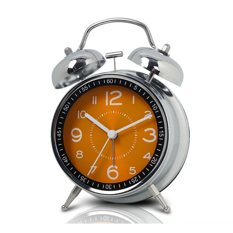 Classic Metal Student Room Alarm Clock Decorate Desk Clock Creative Luminou Pointer Battery Powered Quartz Clock Home Decoration