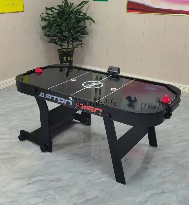 4Table Ice Hockey Machine Table Air Hanging Air Hockey Stick Scratch Court Stand Up Folding