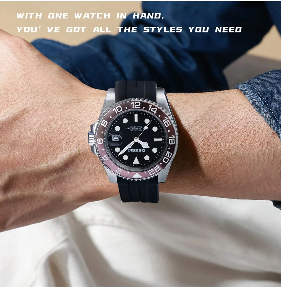 Deesio Automatische Mechanische Uhr für Herren 41mm 316L Edelstahl Uhr Leuchtende Zeiger 30M Wasserdicht Kostenloser Versand – Detail 24
