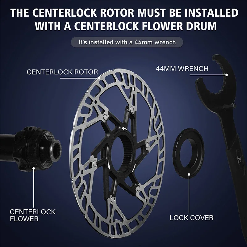 BUCKLOS Centerlock Brake Rotor 160mm w/Lock Ring Brake Dics Centerlock Rotor Road MTB Bike Hydraulic Brake Rotor Cycling Parts