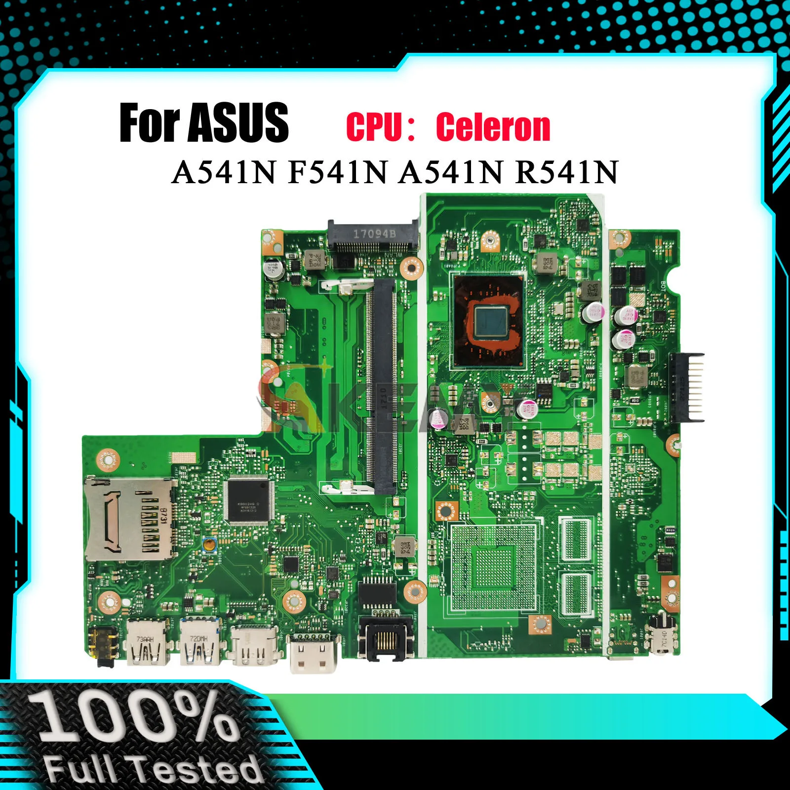 Placa base para ordenador portátil X541NA, placa base para ASUS VivoBook A541N A541N X541NA R541N X541NC F541N X541N con CPU Celeron stk