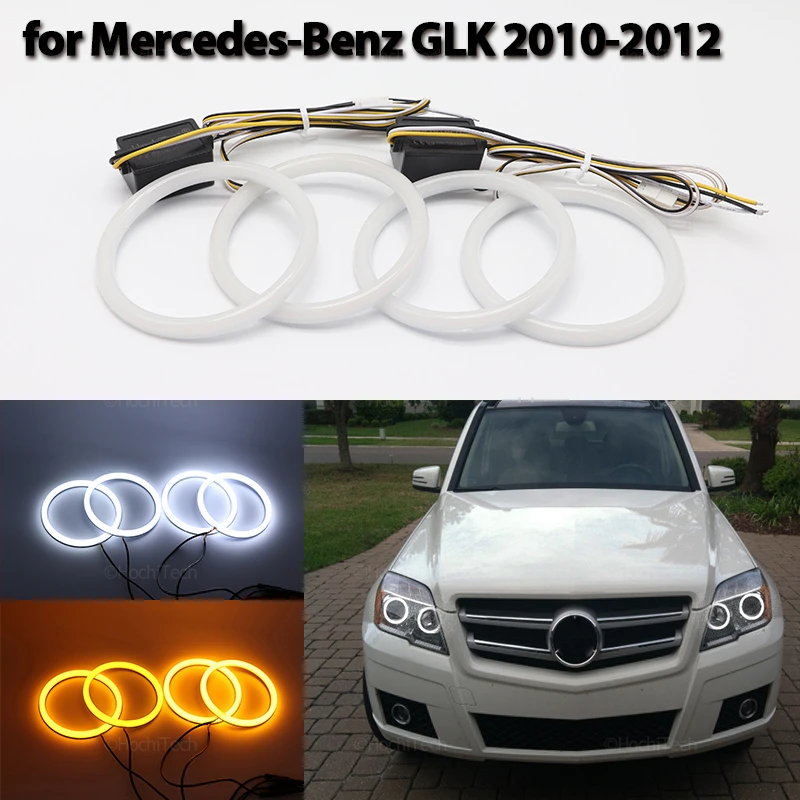 

Halo Ring Angel Eyes Turn Signal Switchback Cotton LED White Yellow for MERCEDES BENZ GLK X204 280 300 320 350 2008-2012 SMD