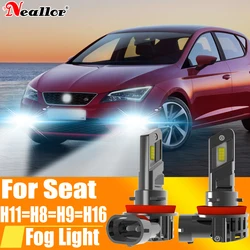 2x H11 H8 Led Fog Lights Headlight Canbus H16 H9 Car Bulb 6000K White Diode Driving Running Lamp 12v 55w For Seat Leon 5f Altea