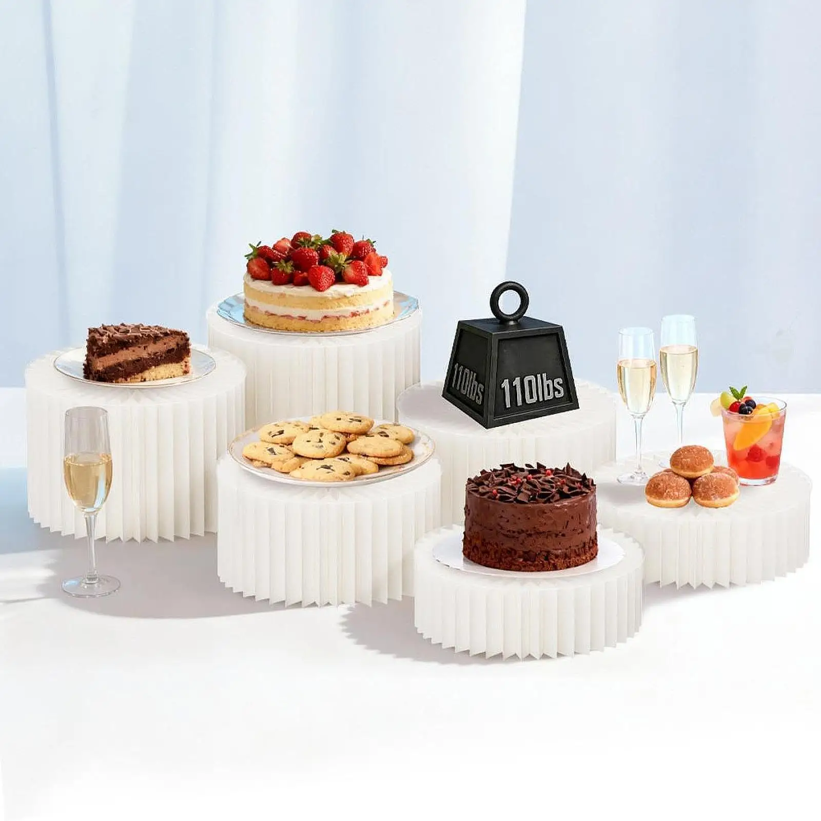 Cake Shelf Fruit Display Holder Event Wedding Dessert Table Stand Cardboard Risers for Pastries Sweets