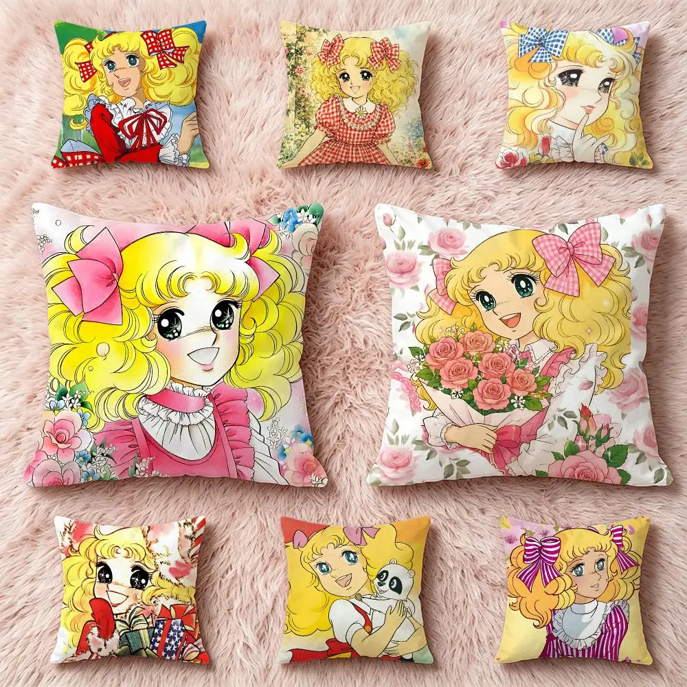 Anime‑Candy CandyS Cushion Cover Pillow Multi‑size Short Plush Pillow Cute Simple Style For Living Room Bedroom Birthday Gift