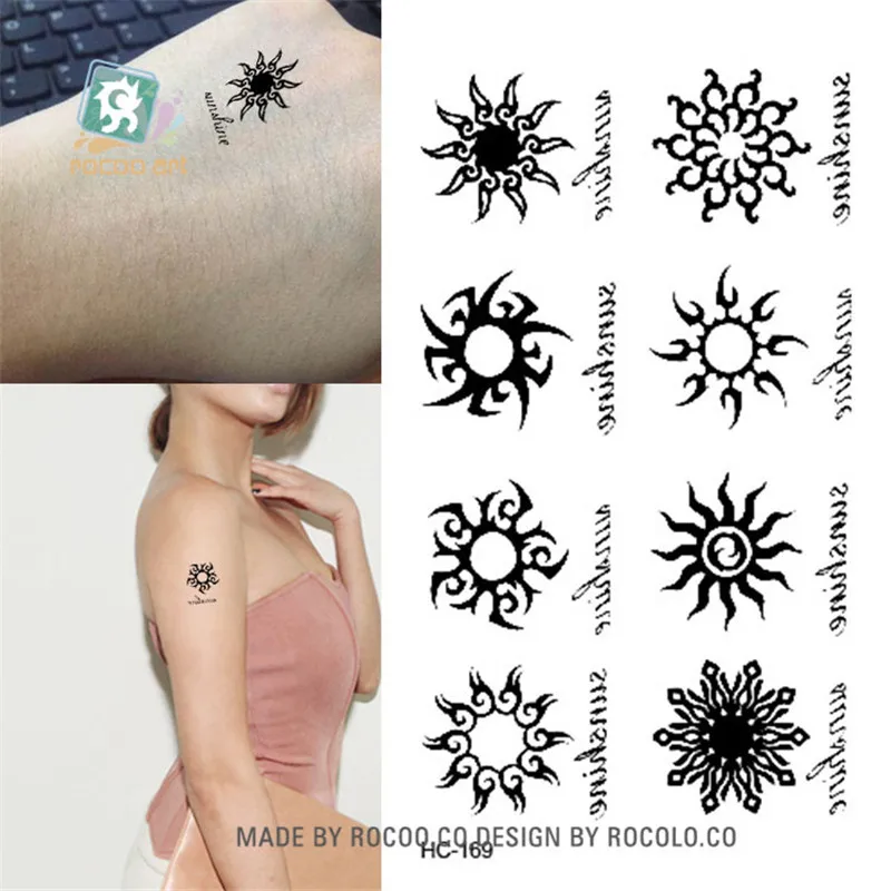 Body Art waterproof temporary tattoos for men and women Sex black swirl marks design small tattoo sticker Wholesale HC1169