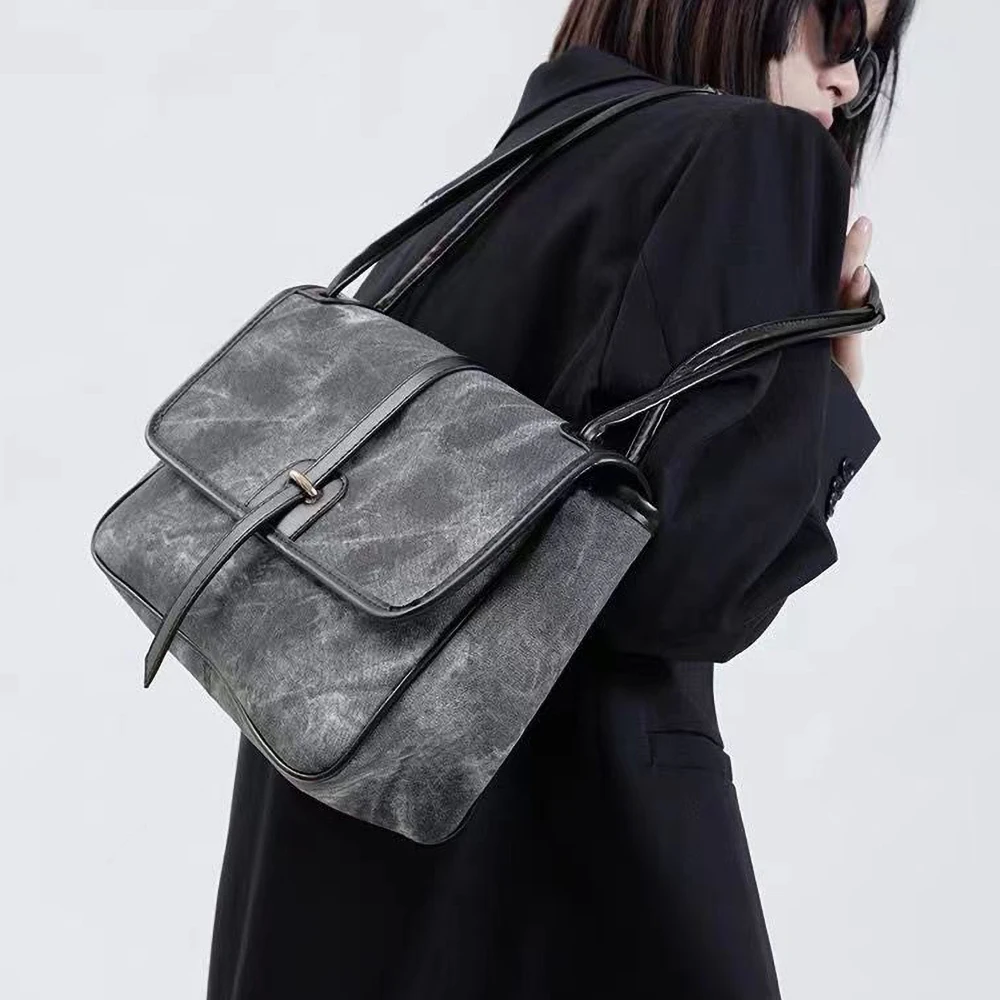 

Women's Leisure Tote Bag 2023 Autumn Winter New Vintage Shoulder Bag Large Capacity Versatile Underarm Bags Cool Girl Handbag