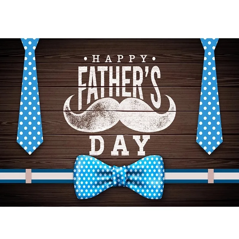 Happy Father’s Day Backdrop Rustic Wooden Beard Tie Gentleman Best Father Man Boy Photography Background Family Party Supplies