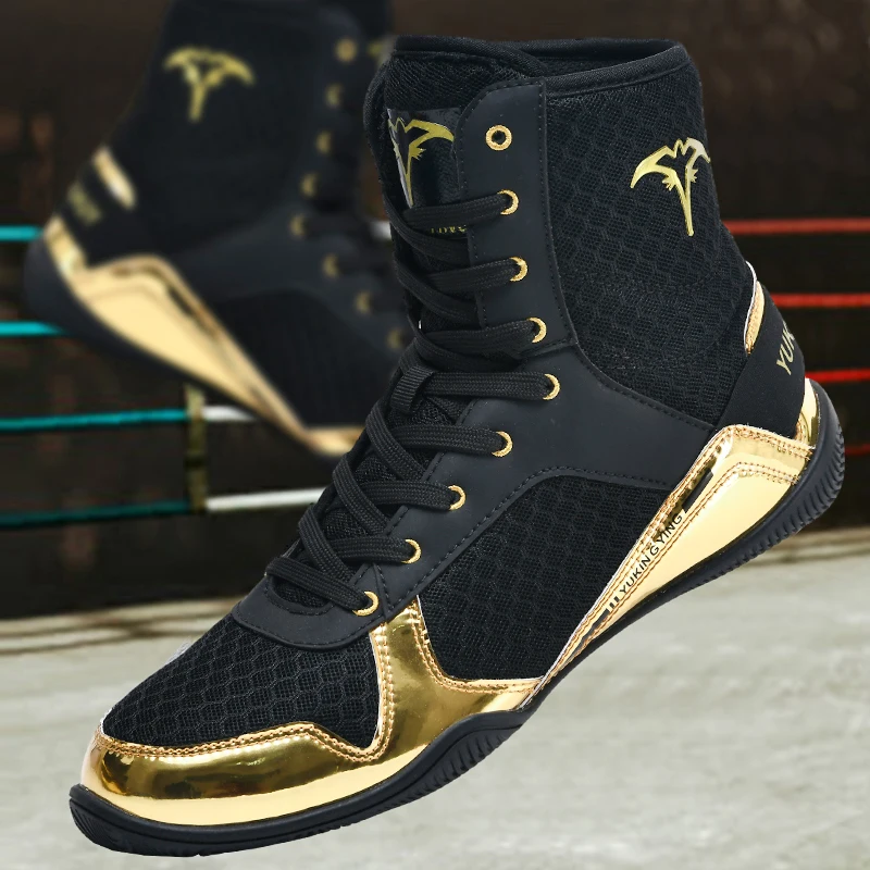 Sapatos de boxe leves para homens, botas de luta, tênis de malha respirável, alta qualidade, novos